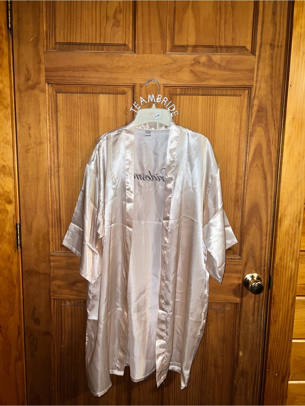 Silky Cream Bridal Robe - Satin Kimono Style